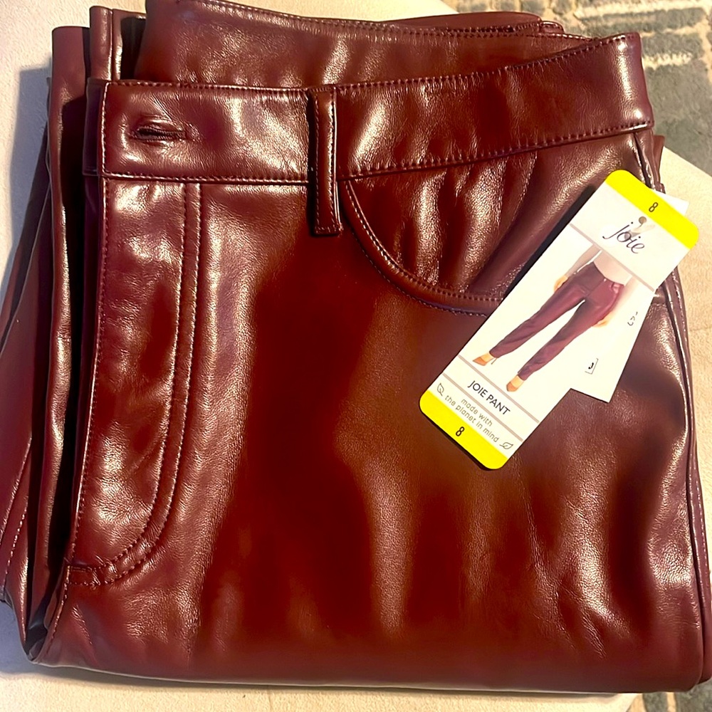 Brand new Burgundy leather Pants
